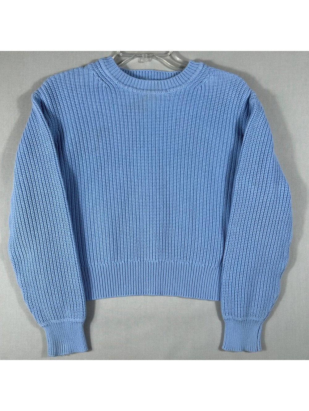Gap Sweater Womens Small Light Blue Knit Crew Neck Crop